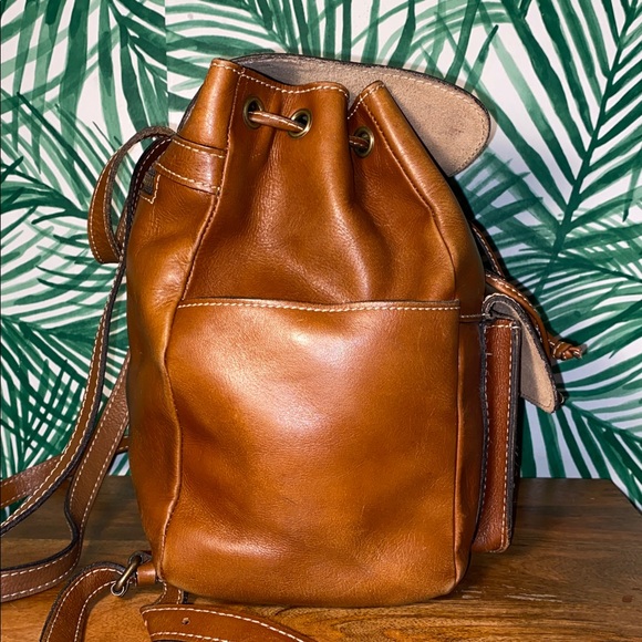 Patricia Nash Brown Italian Leather Backpack Bag - Picture 4 of 10